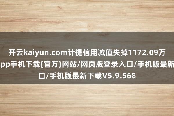 开云kaiyun.com计提信用减值失掉1172.09万元-kai云体育app手机下载(官方)网站/网页版登录入口/手机版最新下载V5.9.568